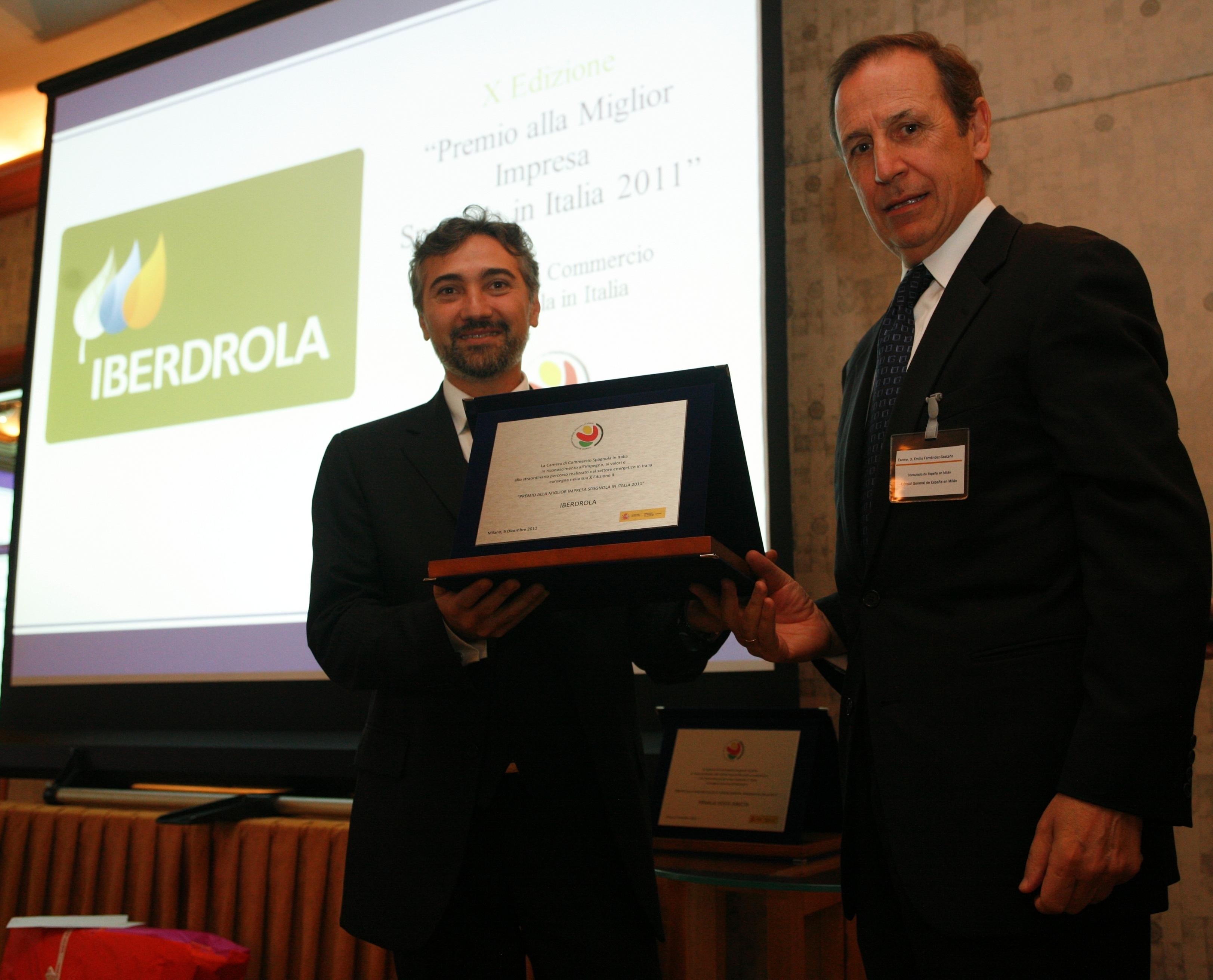 Iberdrola, premio a la mejor empresa española en Italia por su impulso a las energías renovables