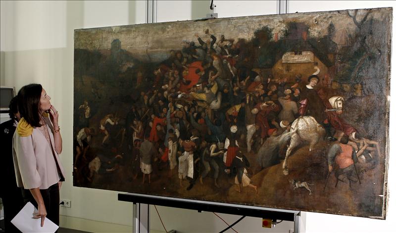 «El vino en la fiesta de San Martín», de Brueghel, en exposición en El Prado