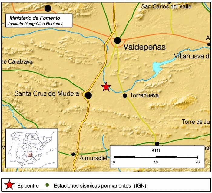 Santa Cruz de Mudela registra un terremoto de escasa intensidad