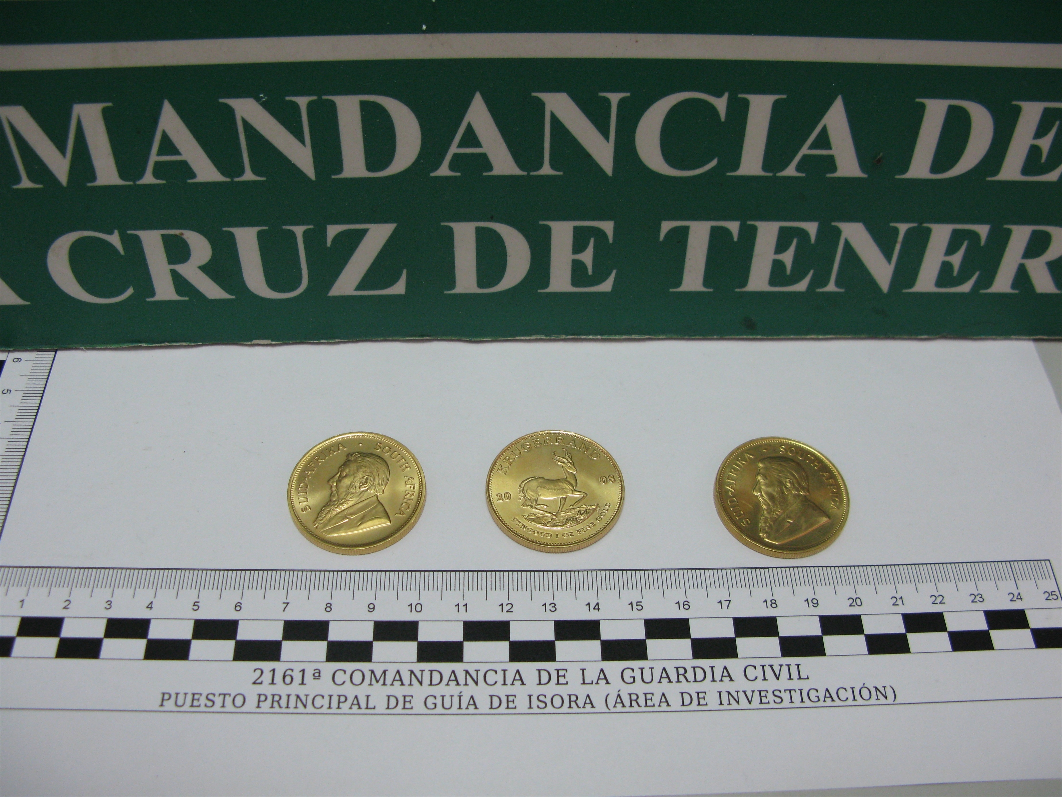 Detenidas tres personas acusadas del robo de 33 monedas de oro en Guía de Isora (Tenerife)