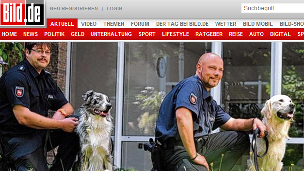La Policía alemana ficha a dos perros para cazar bengalas en los campos de fútbol