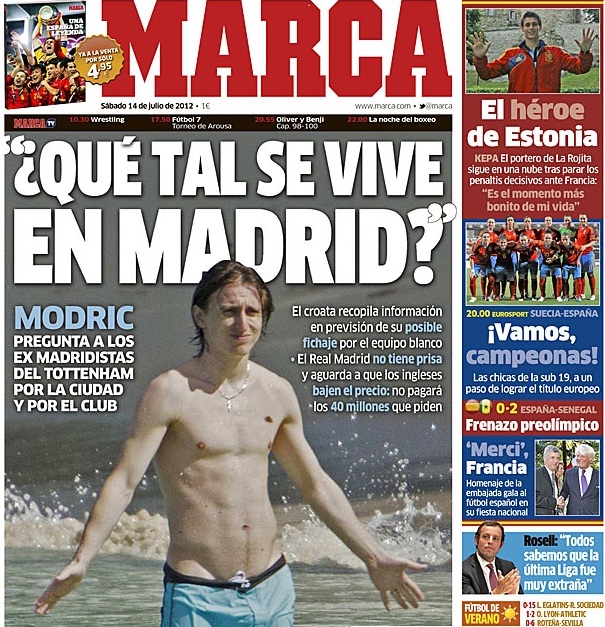 Marca destaca que Modric ya pregunta cómo se vive en Madrid