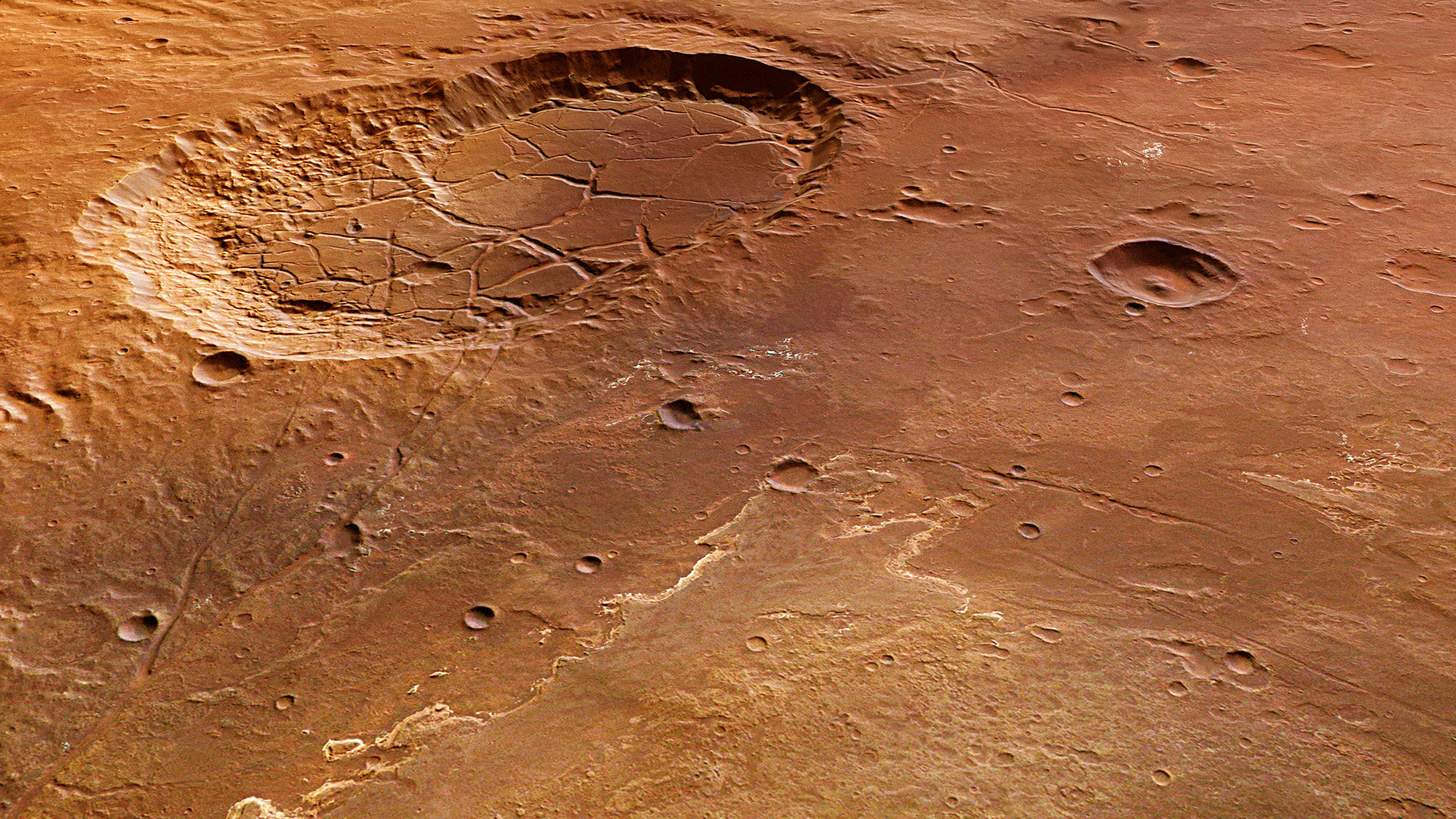 Se detectan en la superficie de Marte antiguos lechos de lagos y ríos