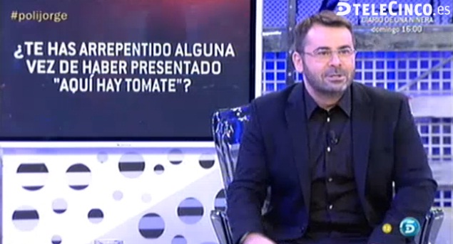 Jorge Javier se arrepiente de haber presentado »Aquí hay tomate»