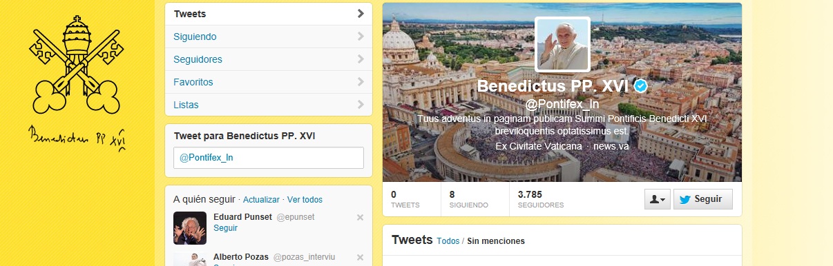 El Papa lanza su cuenta de Twitter en latín y consigue más de 3.700 followers en esta lengua