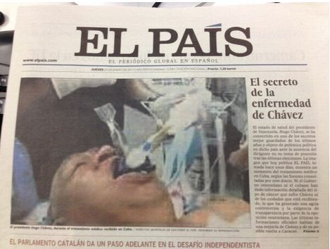 Una foto falsa de Chávez publicada por El País provoca una ola de protestas