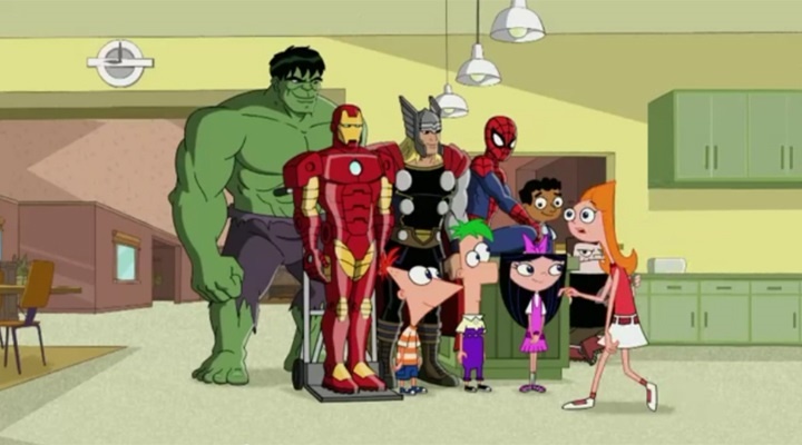 Iron Man, Hulk y Spider-Man se cuelan en »Phineas y Ferb»