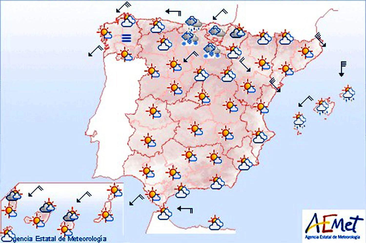 Viento fuerte en Girona y Menorca, y heladas en las zonas altas