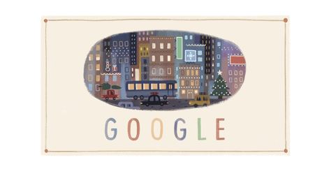 Google vuelve a felicitar las fiestas por Navidad con un nuevo doodle de una ciudad decorada con luces