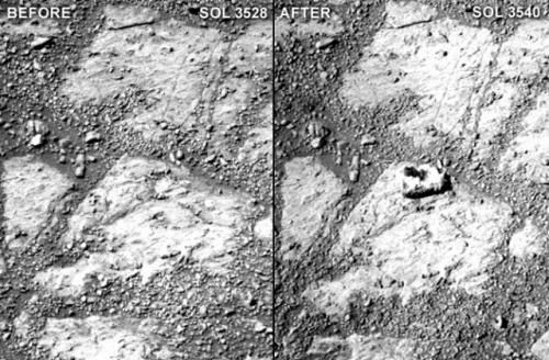 Una roca misteriosa aparece ante el Opportunity en Marte