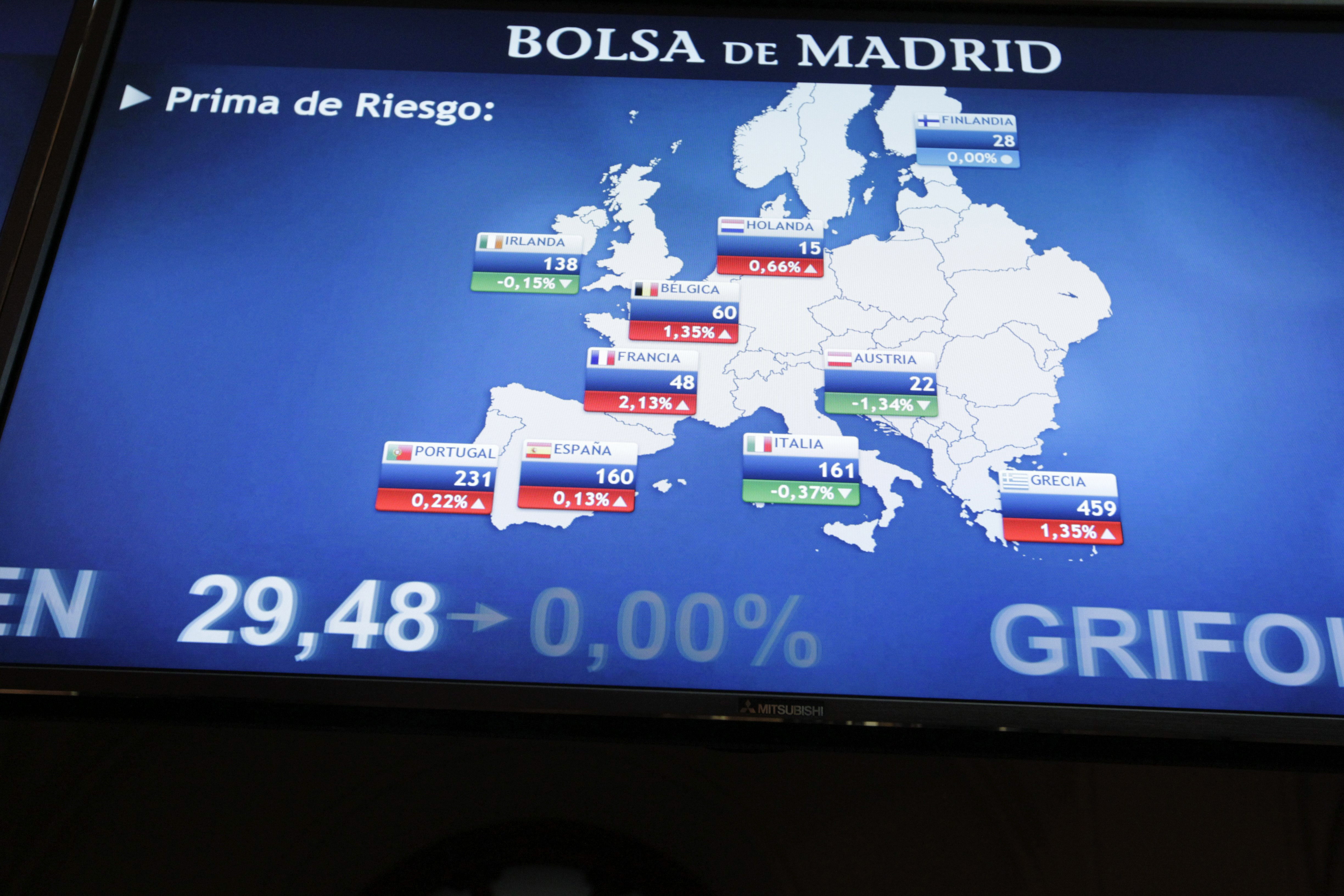 La prima de riesgo española sigue en la apertura en 160 puntos básicos