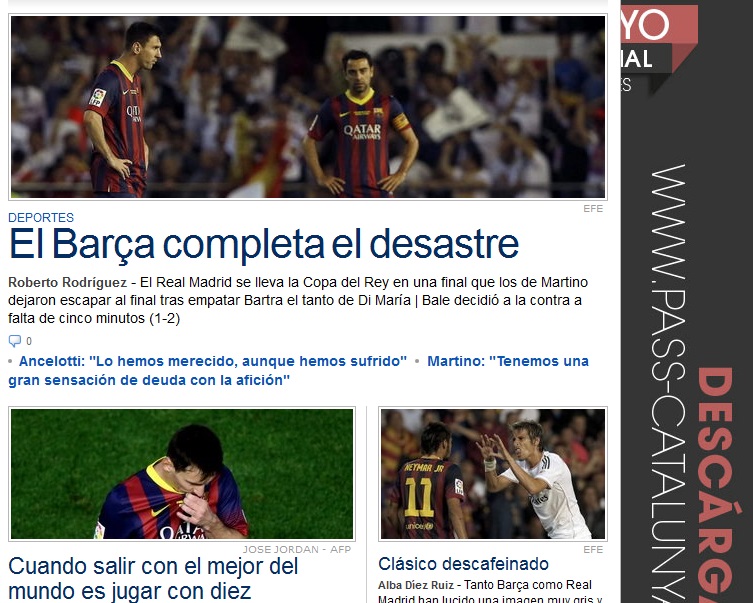 La prensa catalana destroza al Barcelona: «Cuando jugar con Messi es jugar con 10»