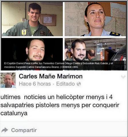 Becerril traslada una queja por unos comentarios ofensivos contra los militares muertos en Canarias
