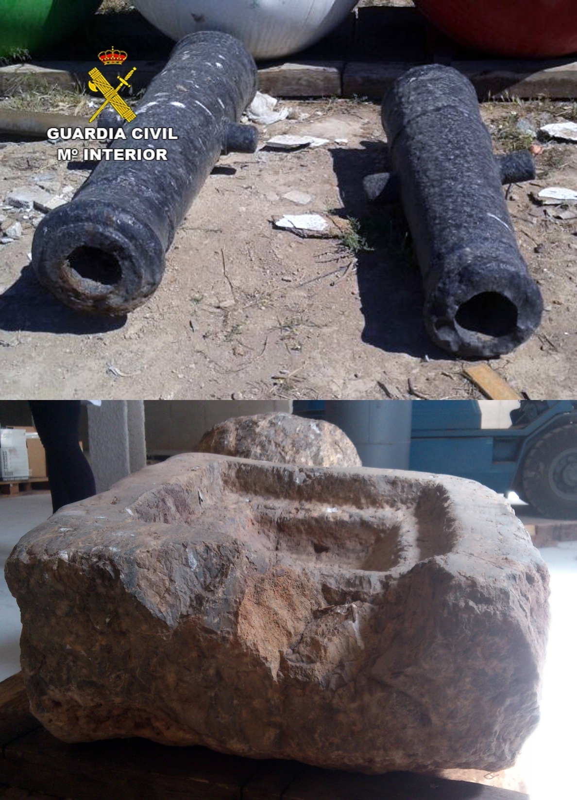 Recuperados dos cañones del siglo XVIII y restos arqueológicos de la época romana