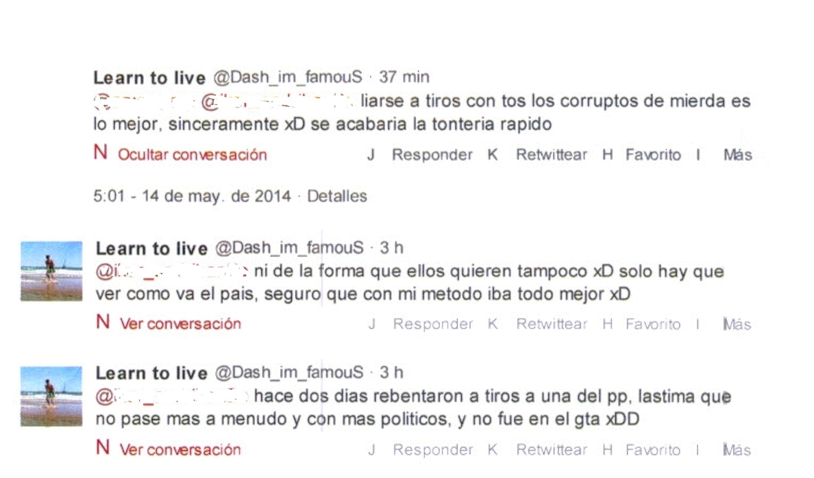Imputan a un joven de 21 años en Castellón por amenazar a políticos a través de las redes sociales