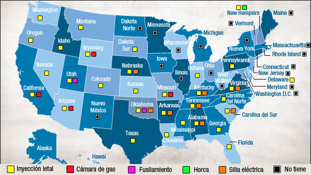 32 estados de los 50 de Estados Unidos aún permiten la pena de muerte