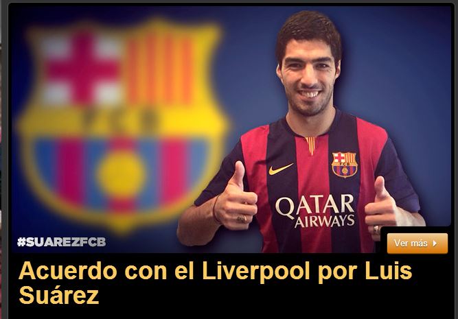 El Barcelona hace oficial el fichaje de Luis Suárez por cinco años