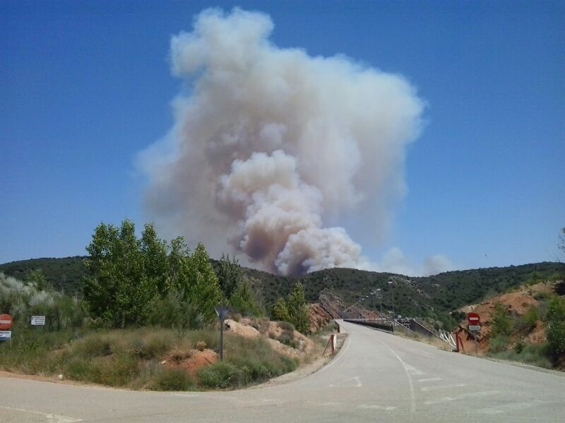 Los incendios de Cogolludo y Bustares comprenden una zona perimetrada de unas 3.100 hectáreas