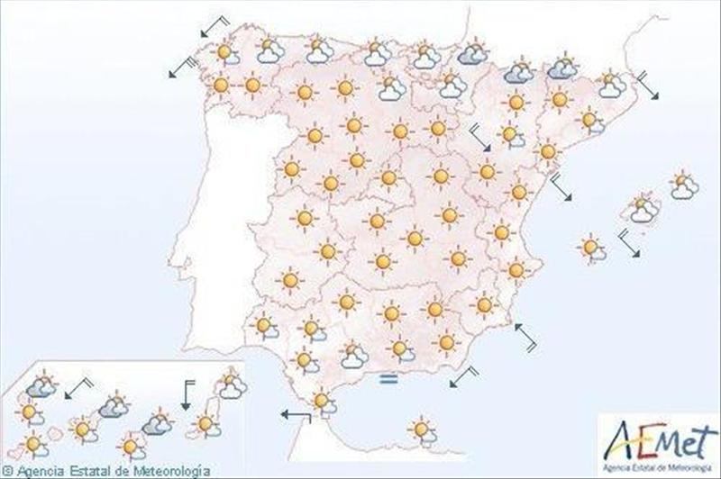 Hoy, más calor en el norte, centro, valle del Guadalquivir y Baleares