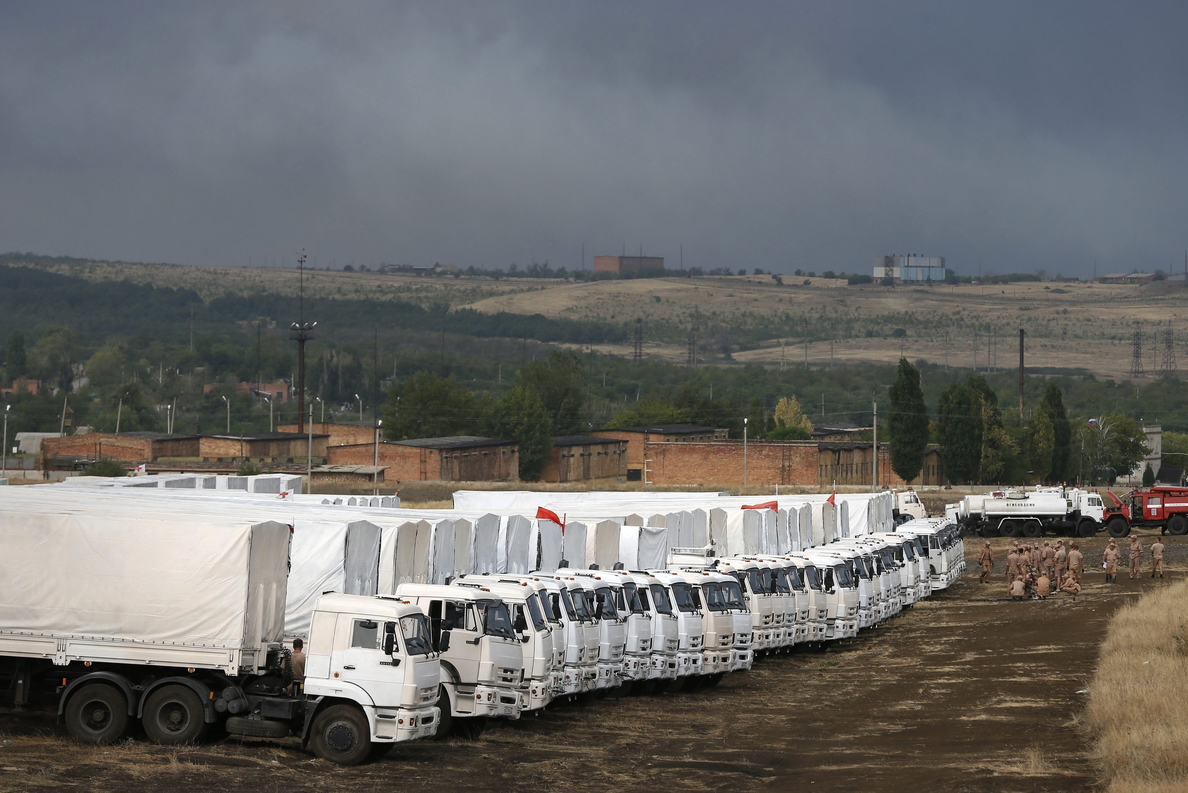 Los primeros camiones del convoy ruso acaban de llegar a Ucrania