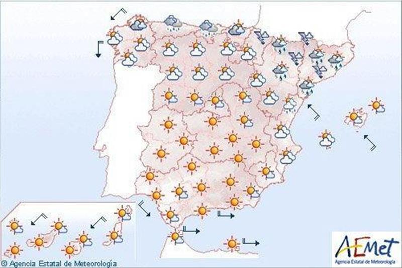 Chubascos fuertes en Cataluña, zonas de Aragón y en Castellón