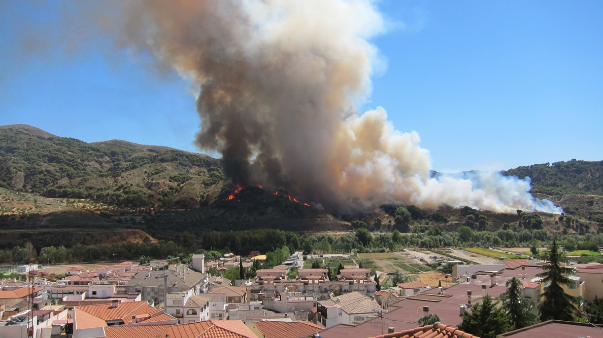 Un incendio en Cenes de la Vega (Granada) afecta a 200 hectáreas, según la primera estimación del Infoca