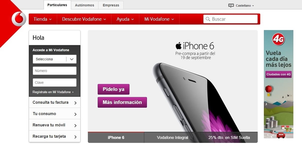 Vodafone ya permite pre-comprar el iPhone 6 y iPhone 6 Plus