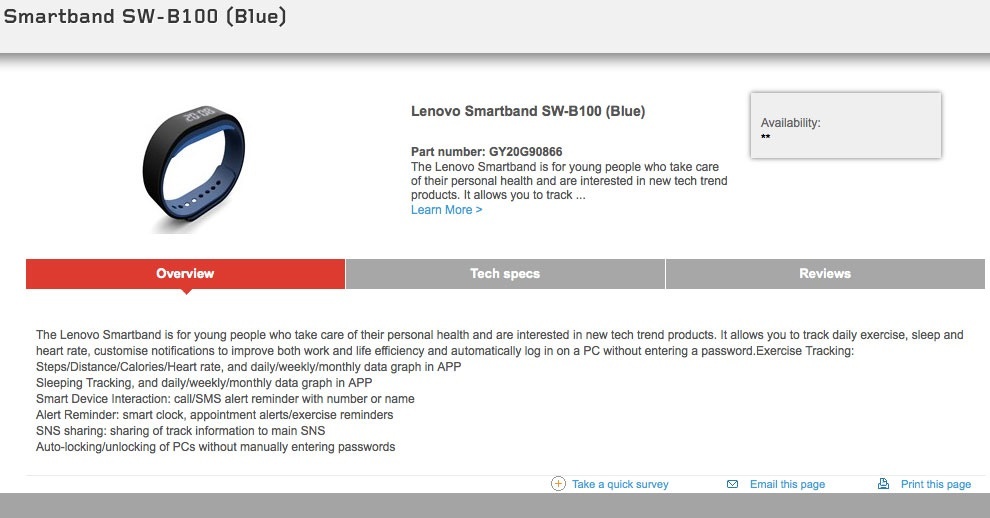 Lenovo Smartband SW-B100, una pulsera para la salud de los jóvenes