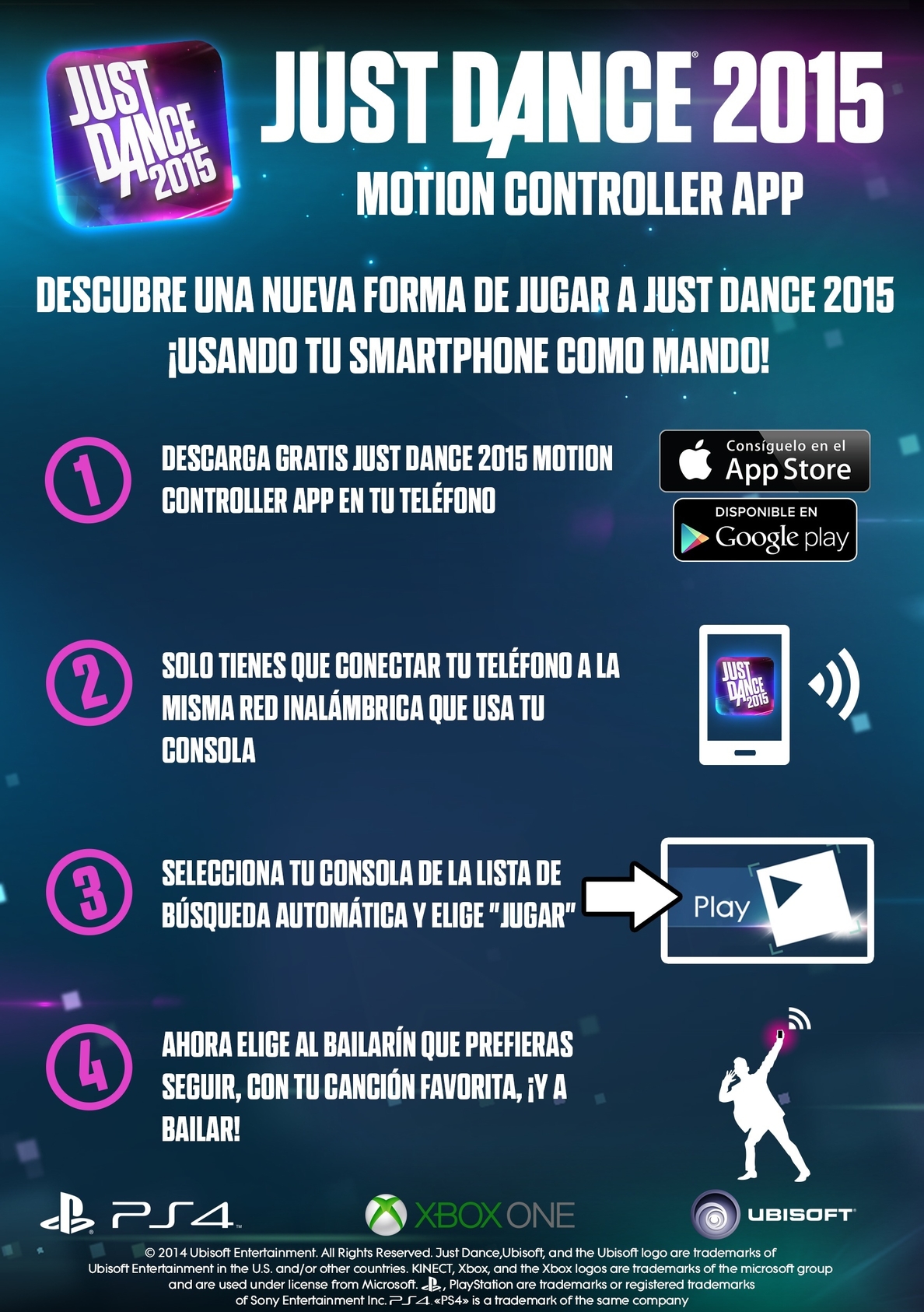 Just Dance 2015 te permite bailar con tu »smartphone» si no tienes cámara