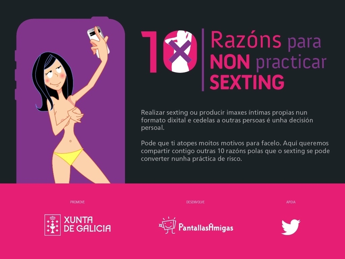 Una campaña promueve al menos «diez razones» para evitar el »sexting», el envío de fotos íntimas que entraña «riesgos»