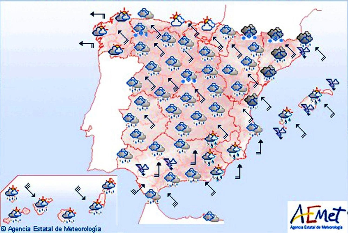 Lluvias fuertes en Andalucía, Cataluña y Comunidad Valenciana