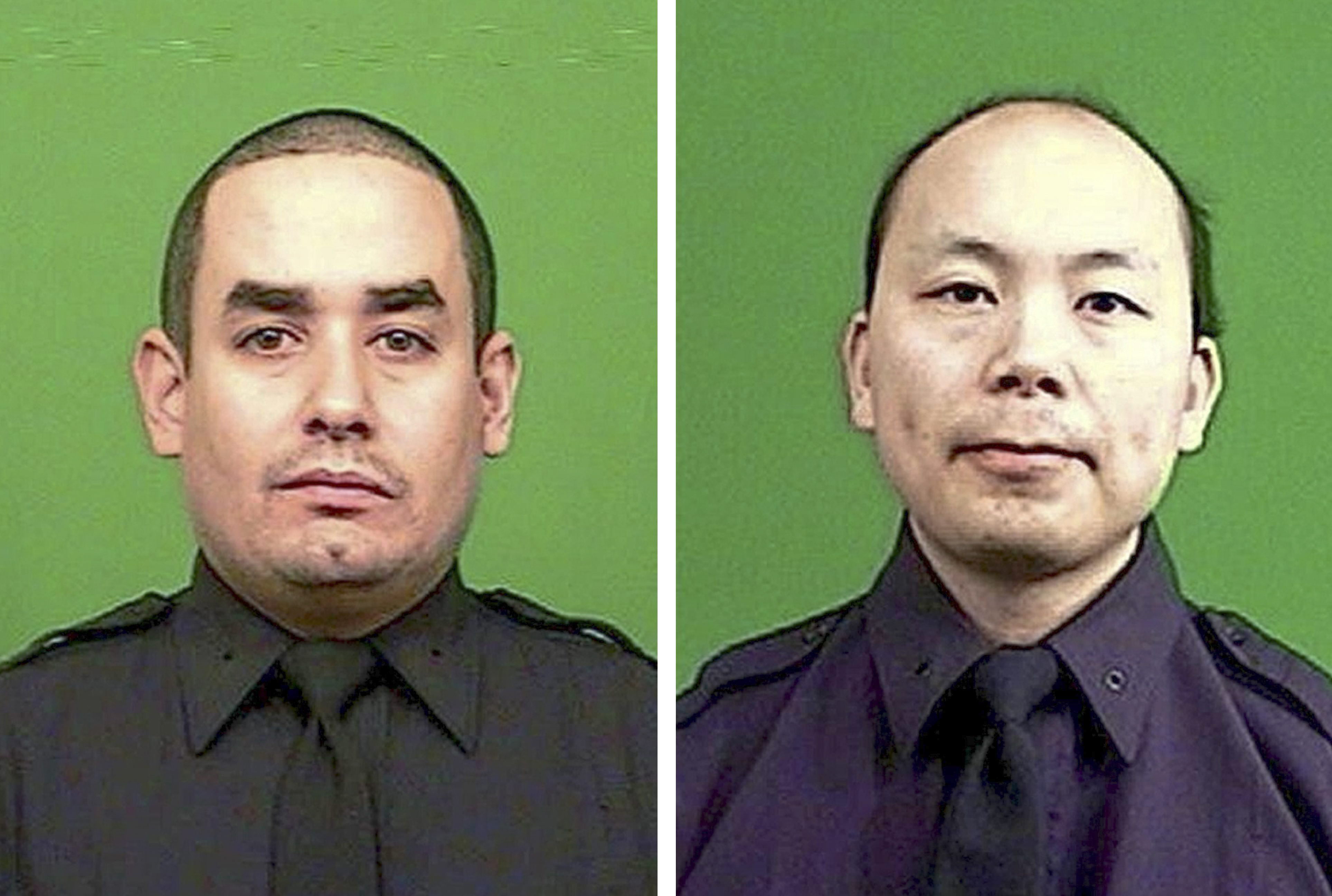 Ramos y Liu, los dos polícias asesinados en Nueva York mientras iban de patrulla