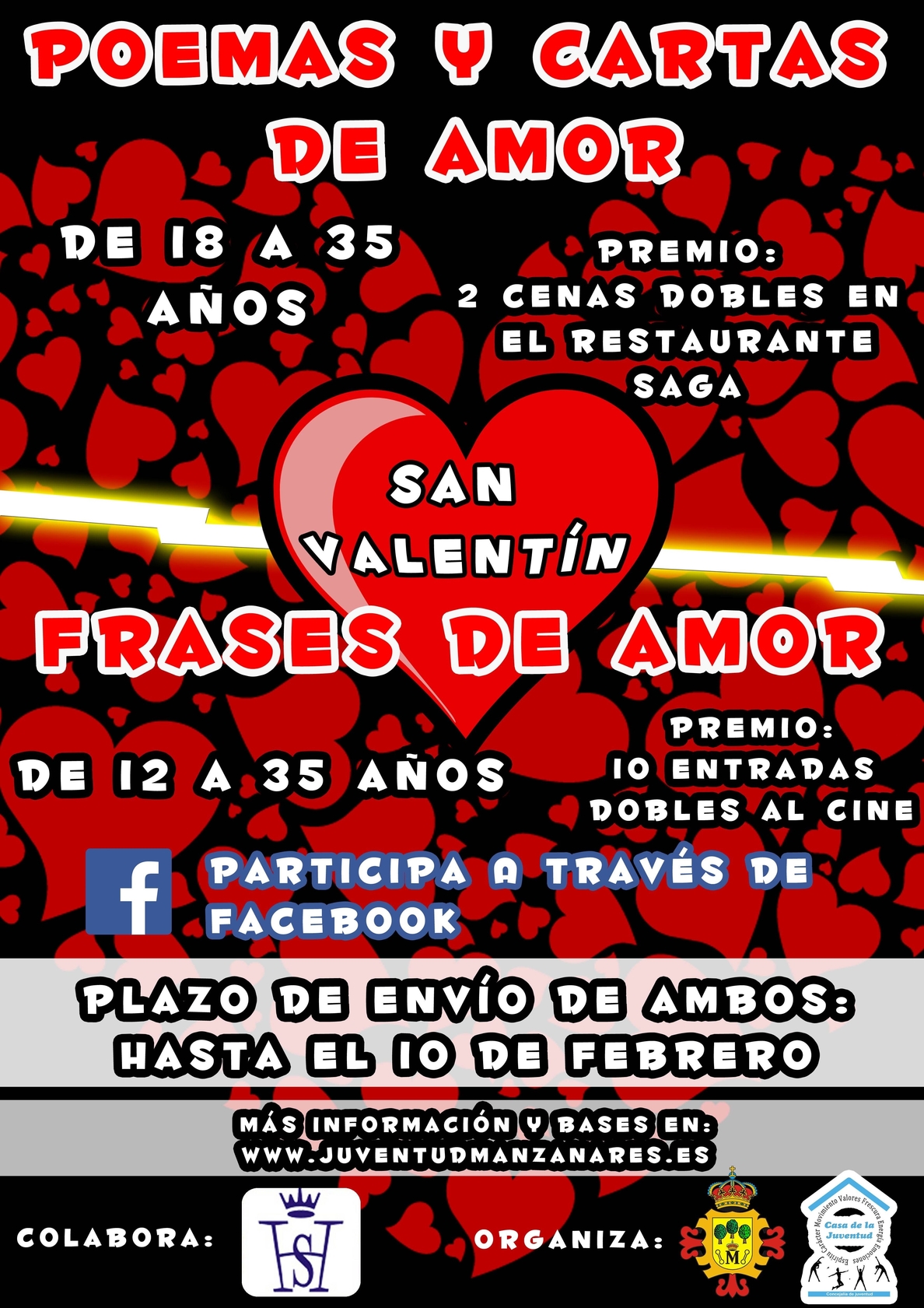 Manzanares (Ciudad Real) convoca un concurso de frases de amor y otro de  poemas y cartas de amor por San Valentín | Teinteresa