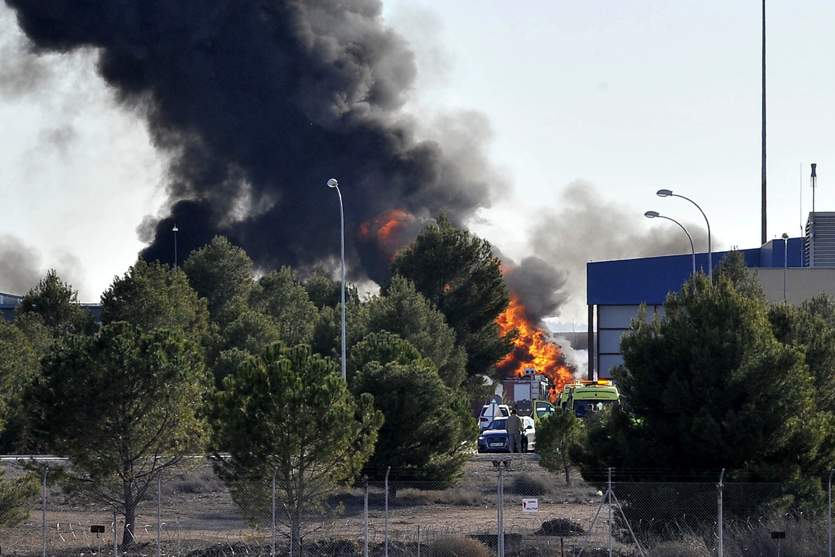La Policía Judicial trabaja en el lugar del accidente aéreo de Albacete