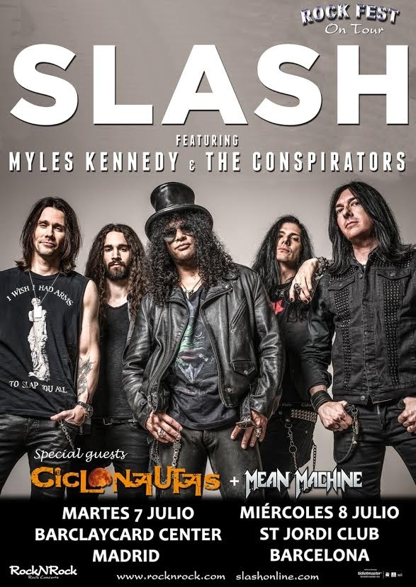El guitarrista Slash actuará en Madrid y Barcelona en julio