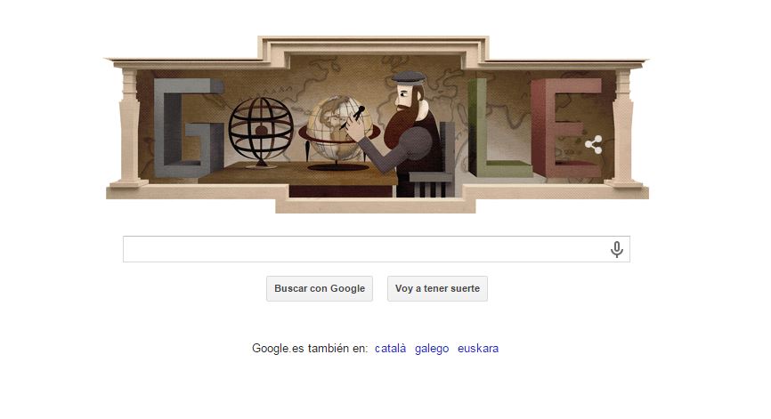 Google celebra el 503 aniversario del nacimiento de Gerardus Mercator con un mapamundi en su doodle