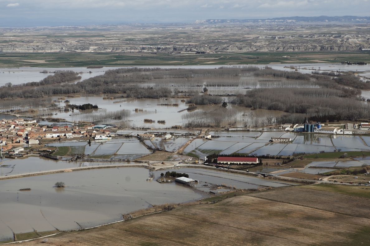 La riada afecta a unas 19.200 hectáreas y a 2.000 agricultores según los datos provisionales del Gobierno aragonés