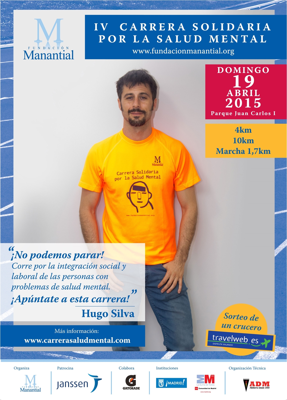 El actor Hugo Silva, imagen de la IV Carrera Solidaria por la Salud Mental de Fundación Manantial