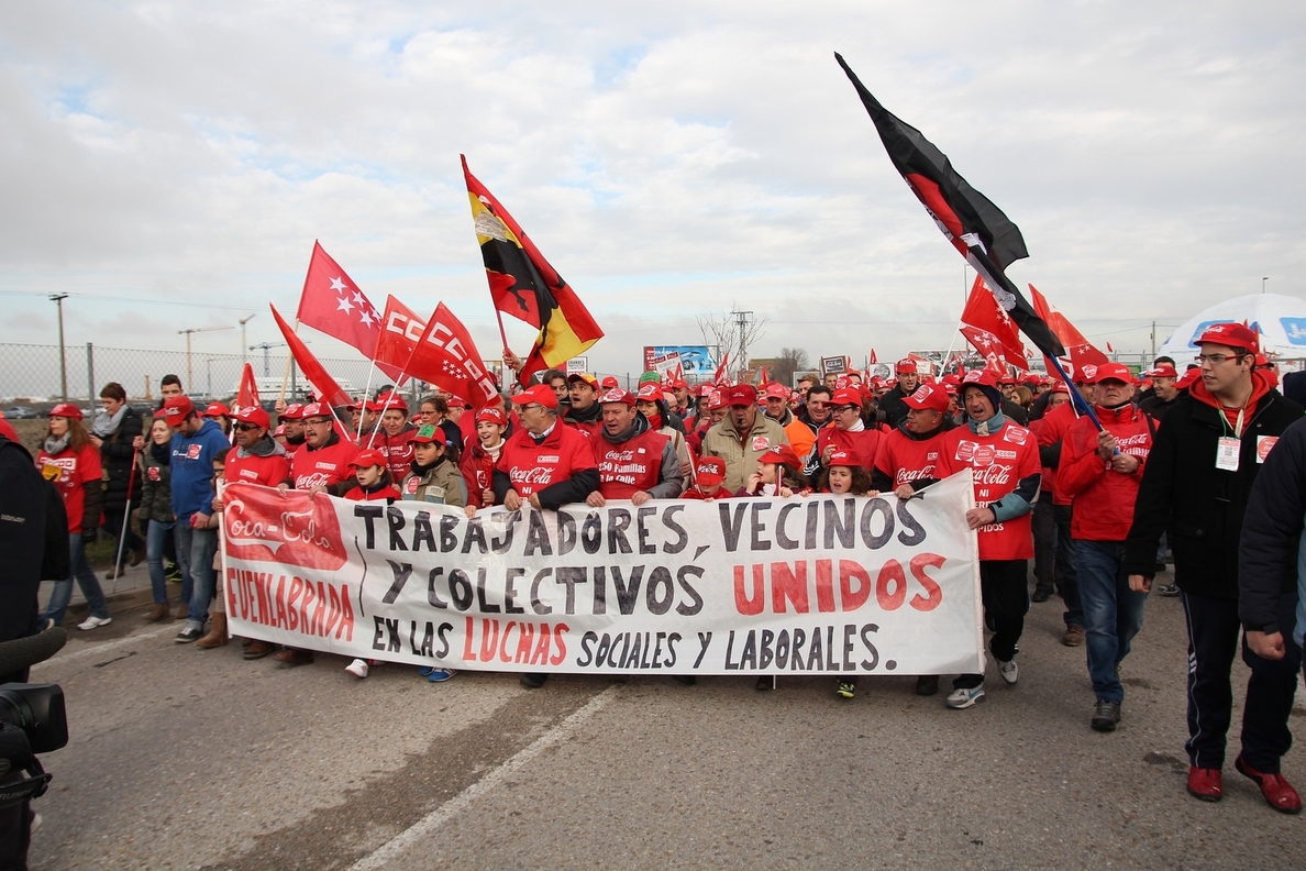 El campamento de trabajadores de Coca-Cola en Fuenlabrada seguirá hasta que los trabajadores sean readmitidos