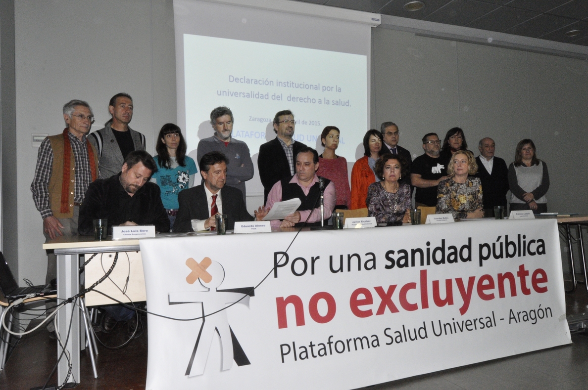 PSOE, CHA, IU y PAR se comprometen con el derecho universal a la salud
