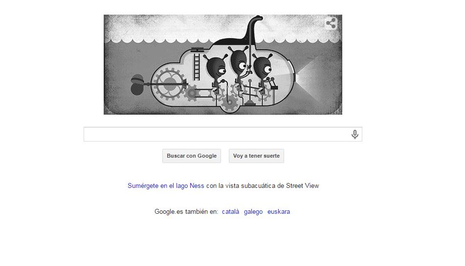 Google mantiene vivo el mito del monstruo del Lago Ness en su último doodle