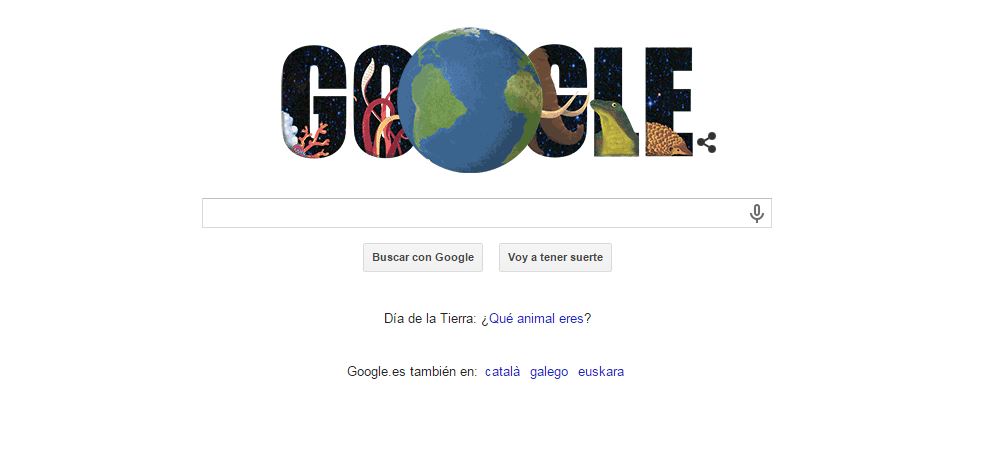 Google celebra el Día de la Tierra con un doodle cuestionario:  ¿Qué animal eres?