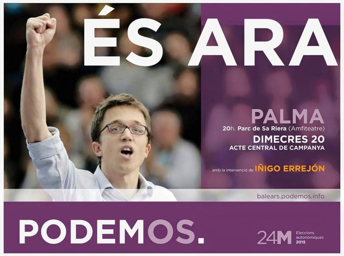 Iñigo Errejón protagoniza este miércoles el acto central de campaña de Podemos Baleares