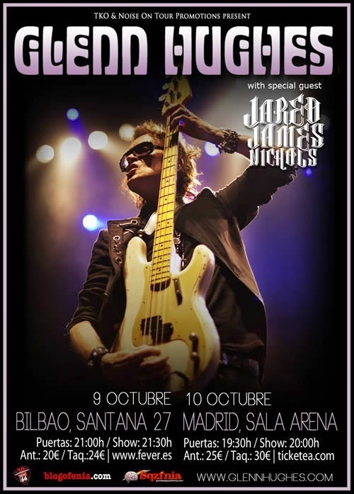 Glenn Hughes actuará en octubre en Bilbao, Madrid y Calella