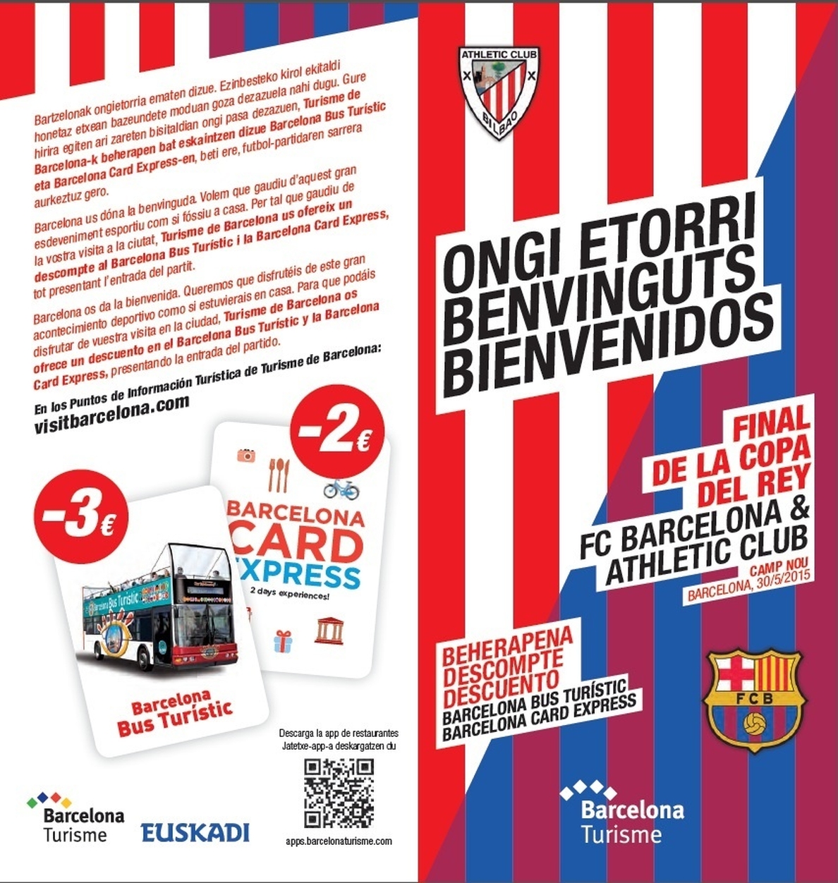 Turismo de Barcelona promociona la ciudad entre los aficionados del Athletic de Bilbao