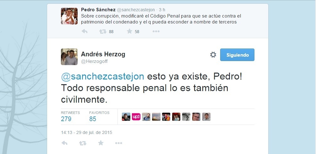 UPyD también aclara a Pedro Sánchez que su idea de reformar el Código Penal en materia de corrupción «ya existe»