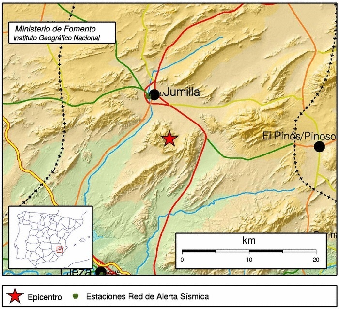 Jumilla (Murcia) registra un terremoto de magnitud 3