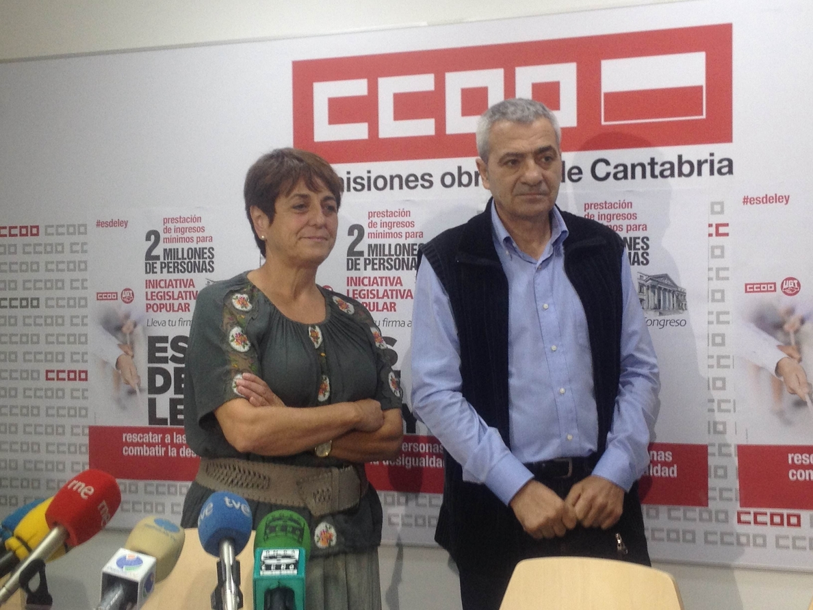 CCOO y UGT inician en Cantabria la recogida de firmas para su ILP por una prestación de ingresos mínimo de 426 euros