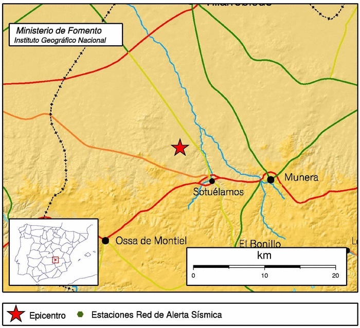 Registrado un terremoto de dos grados en Munera (Albacete)