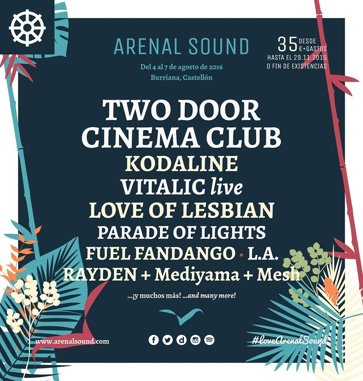 Kodaline, Vitalic, Rayden, L.A. y Love of Lesbian entre las nuevas confirmaciones de Arenal Sound 2016